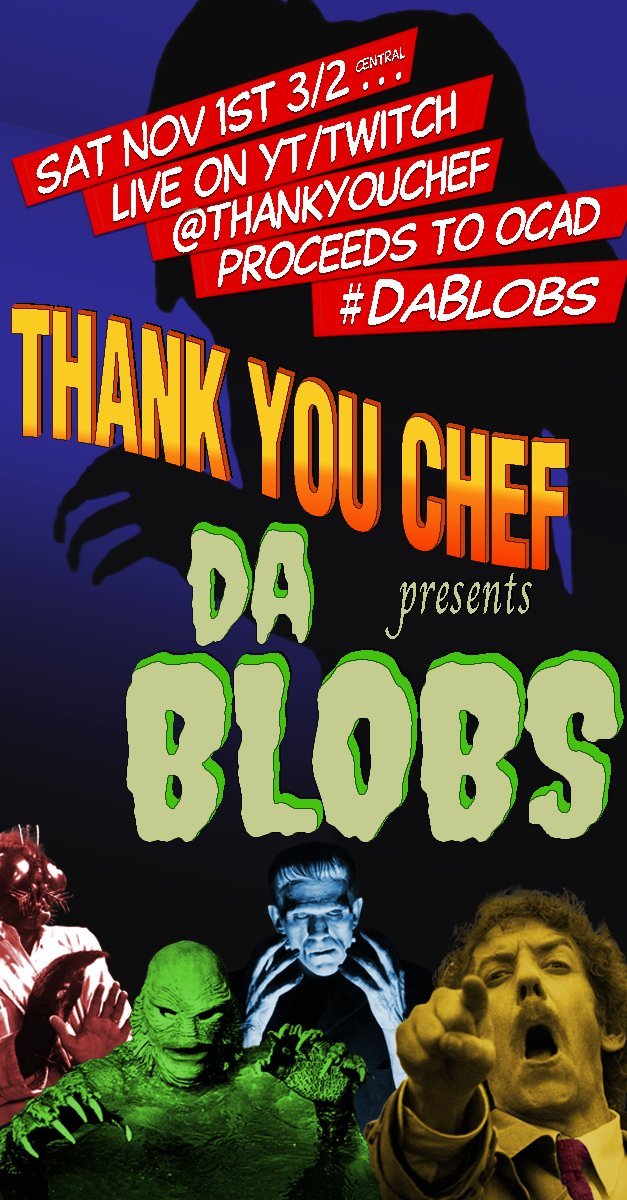 Thank You Chef stream today at 2 pm central, please tune in and donate if you can! thank you chefs. #DaBlobs malört bounties for $50 each, family feud and more! stream: twitch.tv/thankyouchef donations: streamlabs.com/thankyouchef