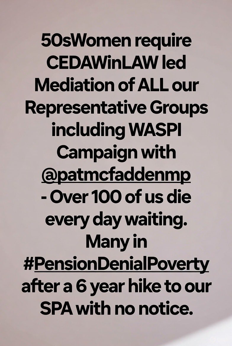 jj2210's tweet image. I’m very surprised Dennis Reed that you at @silvervoicesuk aren’t aware that WASPI Campaign only represent less than 7% of StatePensionInjustice #50sWomen & the vast 93% of us now call for Unity of ALL our Rep Groups incl #WASPI in #CEDAWinLAW-led Mediation with @patmcfaddenmp ⤵️