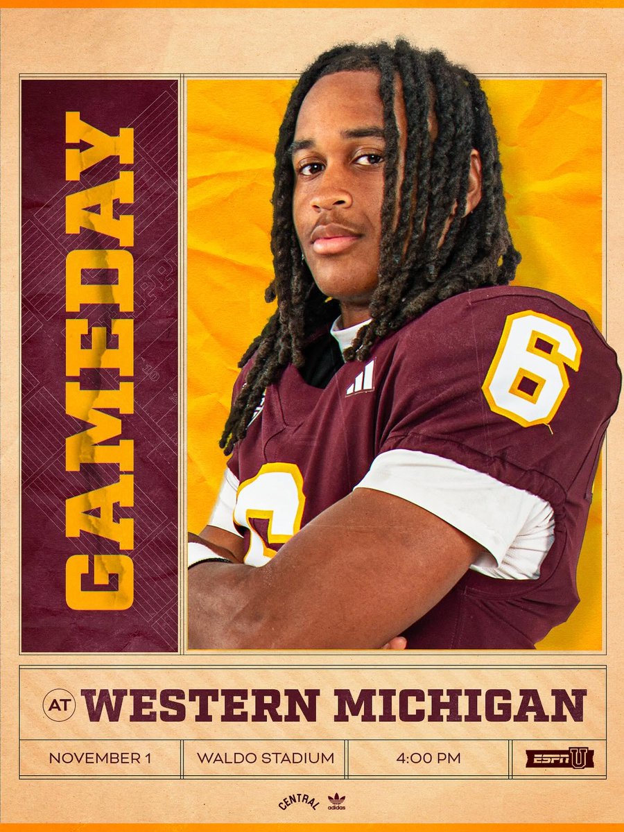 GAME DAY!!!!! #FireUpChips <a href="/CMU_Football/">Central Michigan Football</a> Good Luck today and #BeatWestern Leave No Doubt!!!