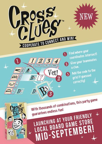 Cartwright_Four's tweet image. Taught, played a 3P game of the #cooperative #wordgame Cross Clues (2020, rated 7.2, ranked 1,103rd on BGG)

Tagline: Race against time to fill the grid by cluing intersecting words

In the standard game-mode, players take turns being the clue-giver, and