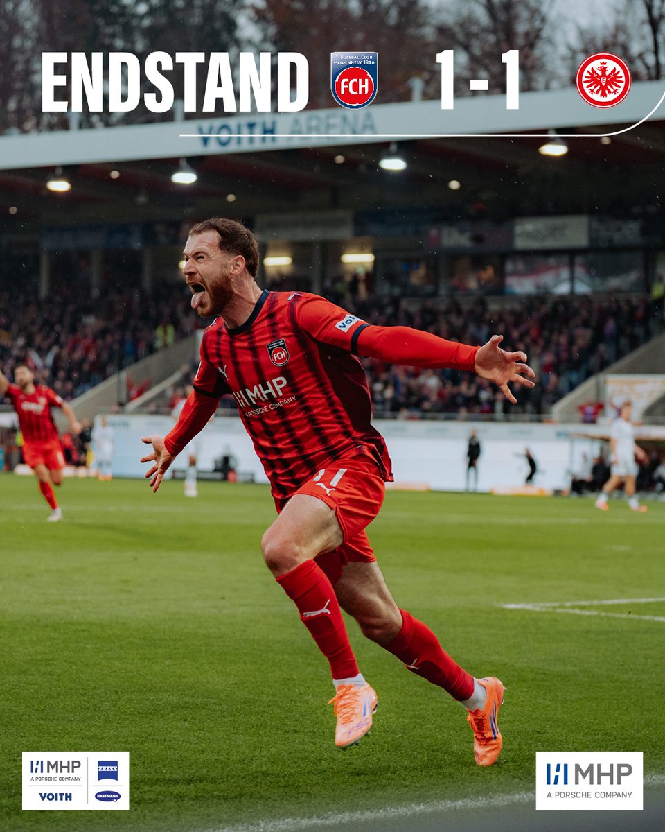⏰ 90 + 5. Min.: Den 1⃣. Punkt gegen die <a href="/Eintracht/">Eintracht Frankfurt</a>  nehmen wir gerne mit!   

🔴🔵 #NurDerFCH #FCHSGE | <a href="/mhp_de/">MHP – A Porsche Company</a>