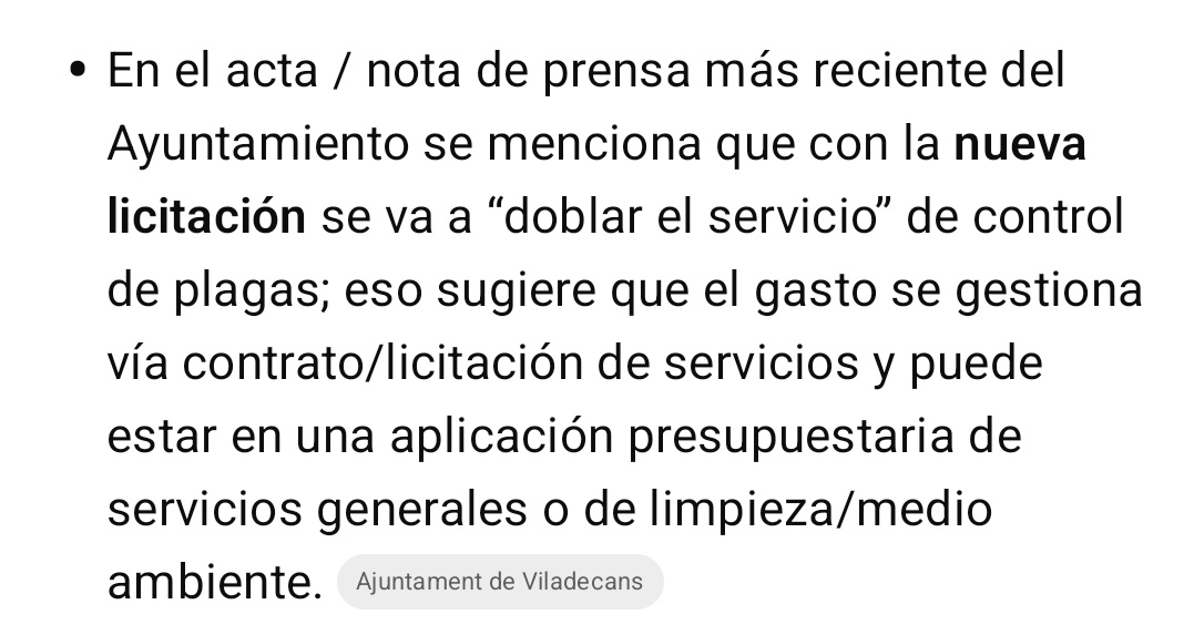 Sens dubte cal combatre les plagues a #Viladecans, si <a href="/ViladecansTweet/">AjuntamentViladecans</a>
destina més pressupost el mínim,  és que s'utilitzi a combatre-les, però veient la resposta al Ple de l'equip de govern més ens val als Veïns buscar-nos la solució 🐭🐈‍⬛🐦🐦‍⬛🦜🪳