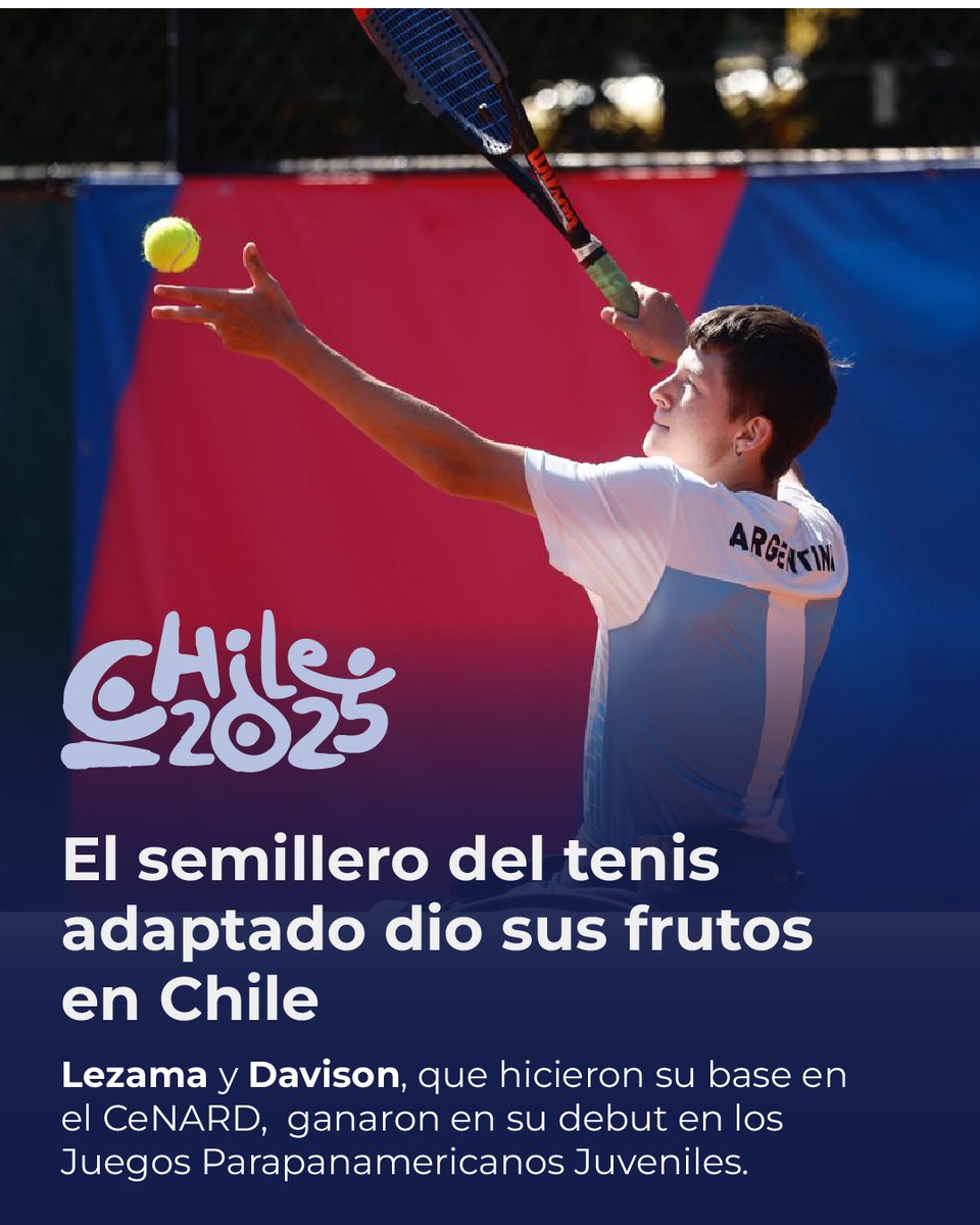#Chile2025 Victorias  para el tenis en silla de ruedas argentino en el comienzo de los Juegos Parapanamericanos Juveniles en Santiago.

argentina.gob.ar/noticias/el-se…