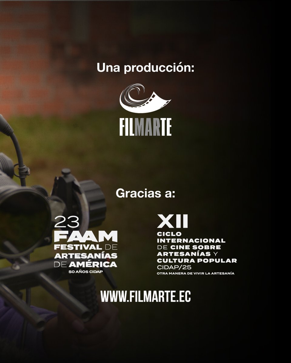 Filmarte_ec's tweet image. 🎬 ¿Planes para este feriado? 🤩 No te pierdas Clack!, el detrás de cámaras de Vengo Volviendo, realizado al 100% en la provincia del Azuay.

📅 Sábado 1, Domingo 2 y Lunes 3 de noviembre | 12h00 a 17h00
📌 Auditorio CIDAP
✨ XXIII Festival de Artesanías de América – FAAM 2025