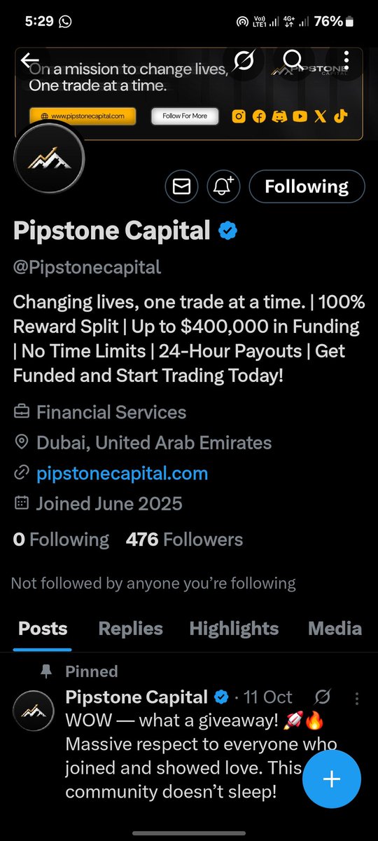 DannyFx_'s tweet photo. @THEPROPINF @Pipstonecapital Done https://t.co/XAqsw3xoQy