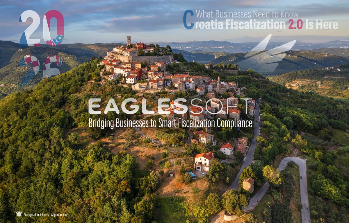 eaglessoft_com's tweet photo. 🇭🇷 Croatia’s Fiscalization 2.0 is here!
From Jan 1 2026, all VAT-registered businesses must issue structured e-invoices (EN 16931) with real-time reporting.
Test phase: Sept 1 2025.
Full rollout: Jan 1 2027 for all.

Be ready 👉 https://t.co/OwacNGOBxs
#EInvoicing #Croatia https://t.co/NwZIQRIvoE