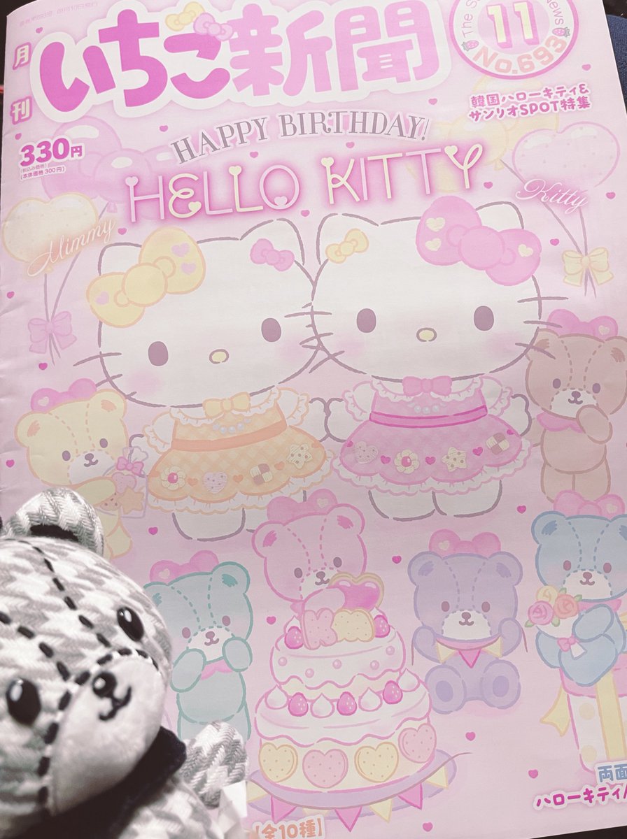 付き添いでサンリオショップに入店し、タイニーチャムくんのかわいさにメロメロになって帰ってきました　人生で初めていちご新聞を購入しました…🧸