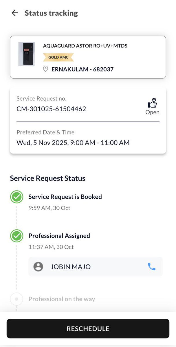 varghesevts's tweet photo. Struggle continues with @EurekaForbes. All I expect is simple — a technician to call and confirm a date to replace the filter, or refund my AMC. 4 weeks of waiting, no action. Spent ₹3,000 buying Bisleri despite having Aquaguard. #CustomerService #EurekaForbes https://t.co/BnkYu626l9