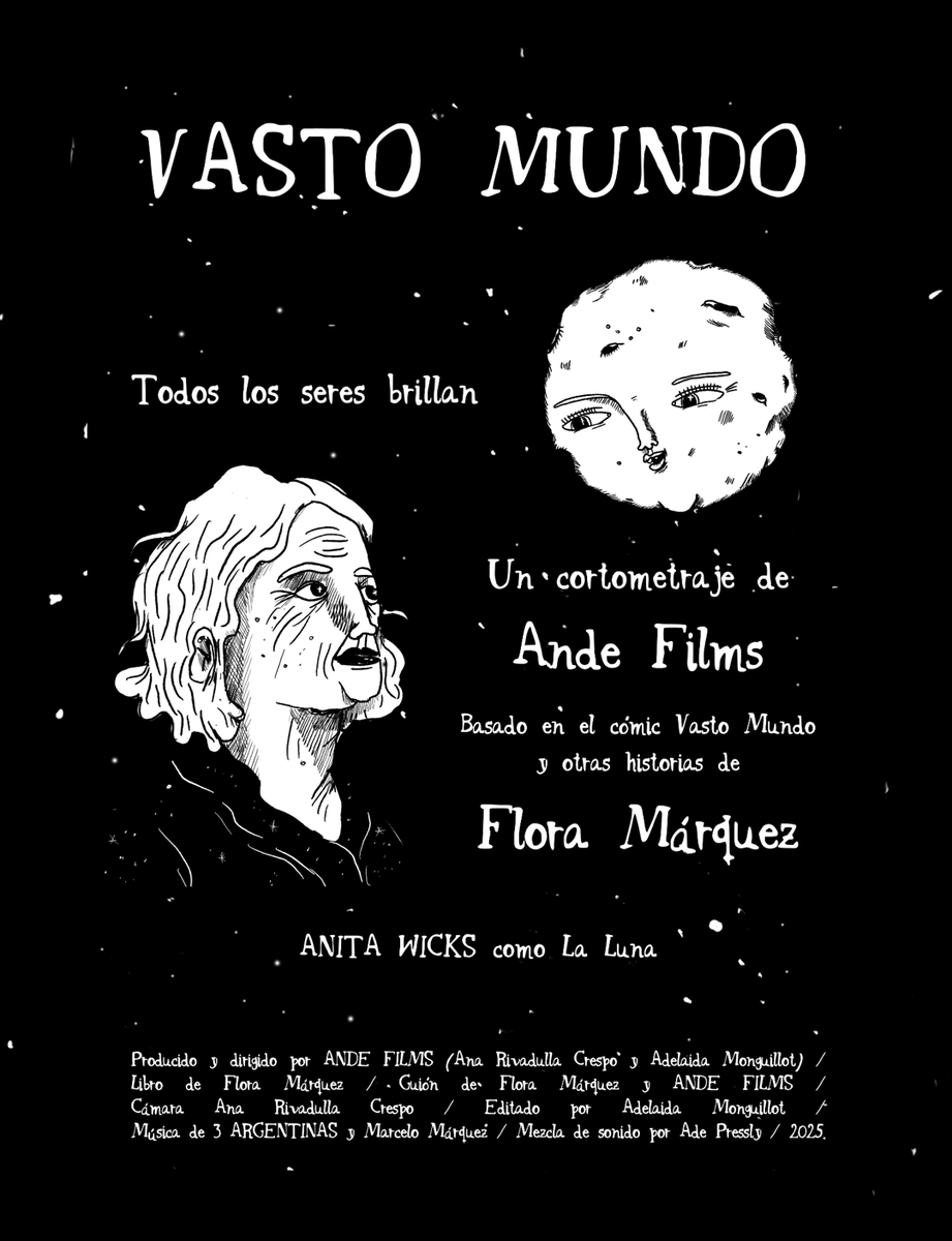 The short film VASTO MUNDO is ready to be submitted to film festivals! Bringing this comic book and the wonderful stories by <a href="/floramarquezz/">𝕱𝖑𝖔𝖗𝖆 𝕸𝖆𝖗𝖖𝖚𝖊𝖟 ☁️</a>  to life has been a challenging yet incredibly rewarding experience. 
Our deepest gratitude to the almost 120 people who  participated! ❤️