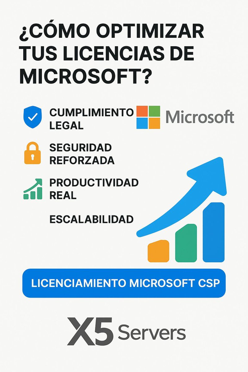 X5servers's tweet image. ¿Tu empresa ya tiene licencias Microsoft correctamente gestionadas? 

Con X5 Servers (partner CSP) optimizas costos, aseguras legalidad y creces sin freno. 

Más info 👉 buff.ly/XC57Kfz

 #MicrosoftCSP #SeguridadTI