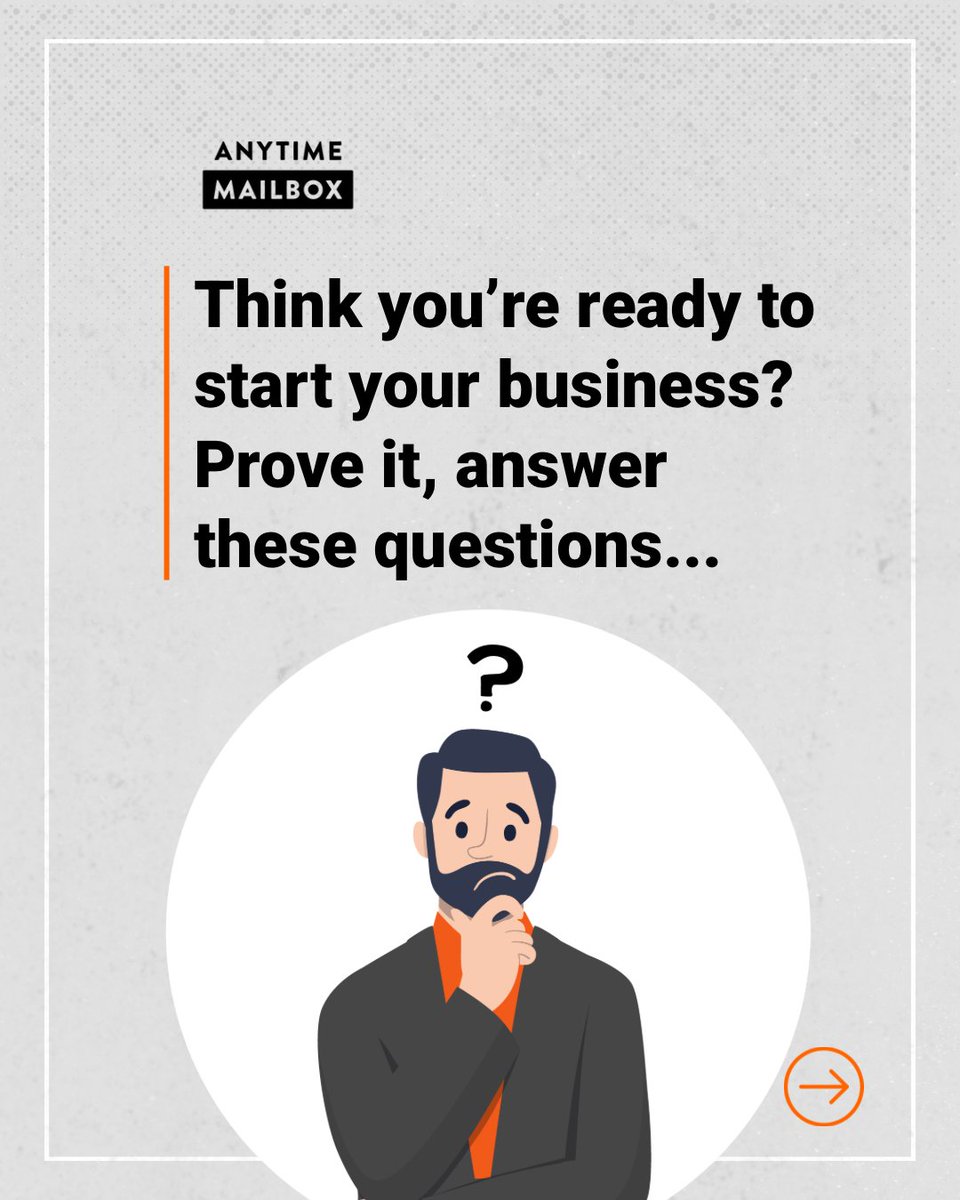 AnytimeMailbox's tweet image. Think you&apos;re ready to start a business? Answer these questions first. ✅

#Entrepreneur #BusinessTips #SmallBusiness #BusinessGrowth #AnytimeMailbox