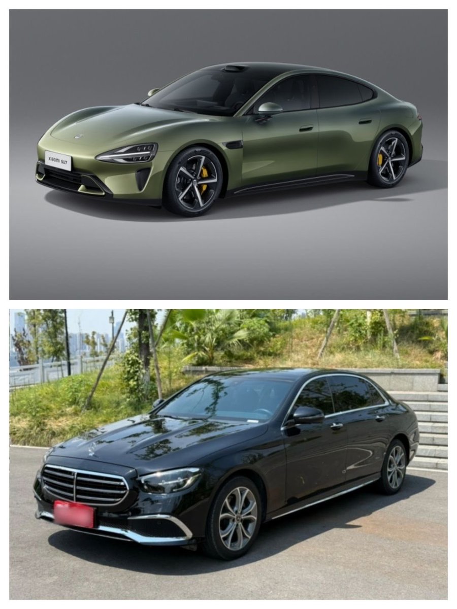 ims17508497559's tweet photo. 兄弟们，人生中的第一辆车，要选择奔驰E300还是小米su7MAX 决赛圈了 https://t.co/mst3fEAHCq