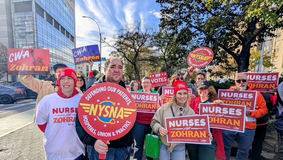 nynurses's tweet image. From the Bronx to Manhattan to Brooklyn, union members are knocking doors to get out the vote for labor and healthcare champions @ZohranKMamdani for Mayor and  @Kayla4Council and Shirley Aldebol for City Council!
#NYCLaborVotes
#LaborVotesWorkersWin