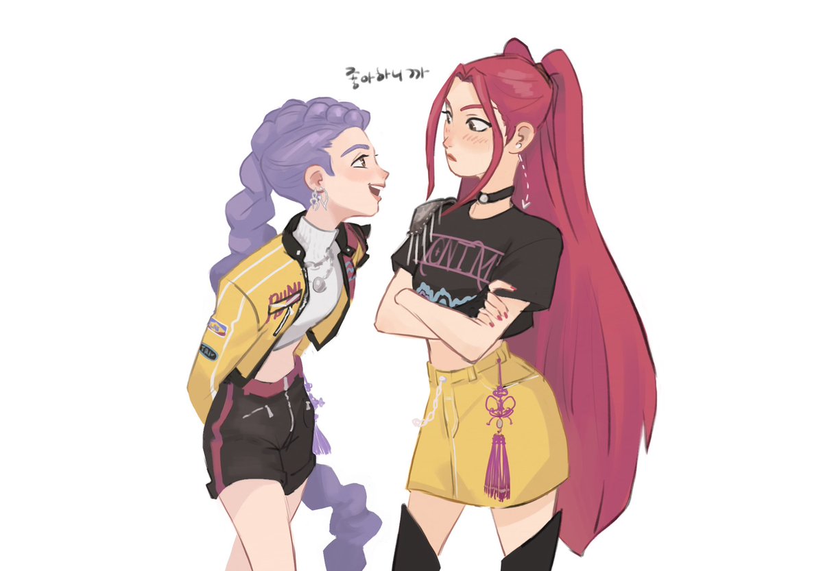 “Why are you always standing so close to me?”

“좋아하니까!“ (‘cause I like you) 

#KPOPDEMONHUNTERS #rumira