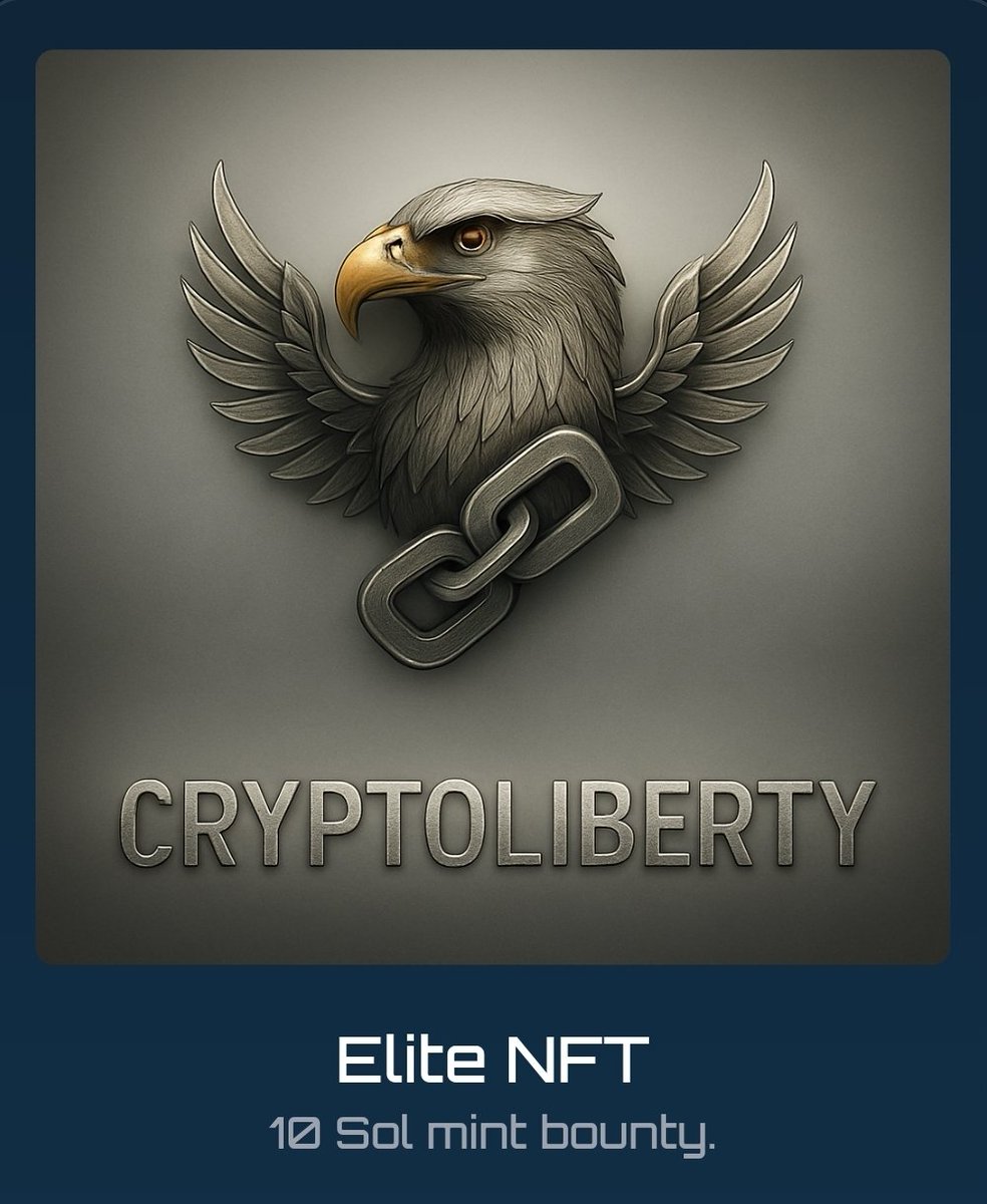Do you want to generate passive income? I already earnt $500 + of coins on $SOL

Mint some Cryptoliberty NFT and enjoybsome great rewards

Only 0,5 SOL to buy 1 NFT

#SOL <a href="/cryptolibertyfi/">CryptoLiberty</a>

10 SOL bounty when you are the lucky one minting an Elite NFT.

cryptolibertydefi.com/user.html?ref=…