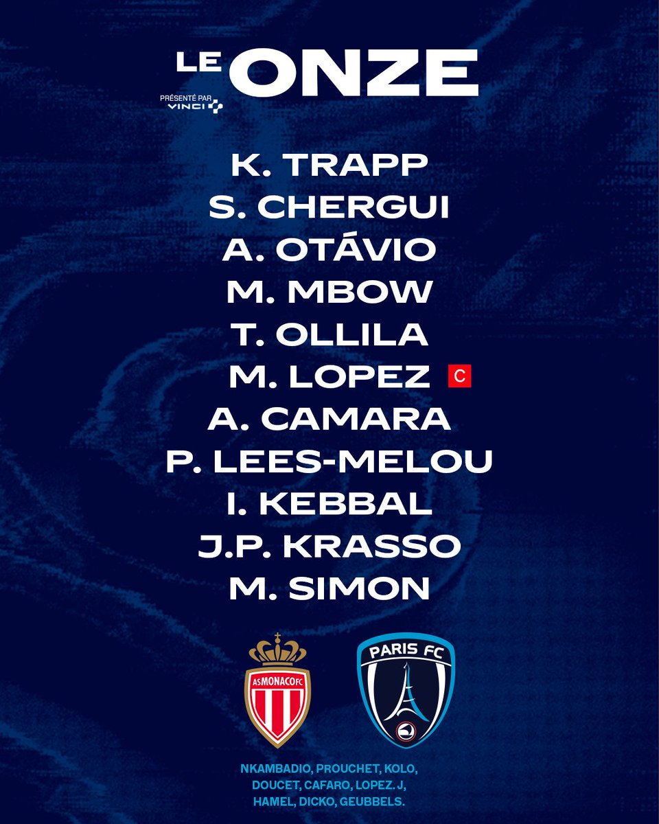 𐌋𐌄 1️⃣1️⃣

Découvrez la compo’ de Stéphane Gilli et son staff 💪

🔵⚪️ #CertifiéParis #ParisFC | #ASMPFC
