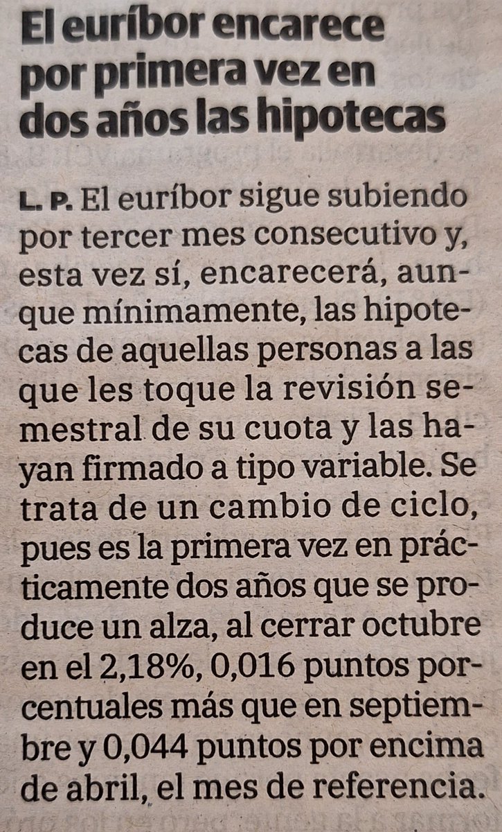 CSIF_DXC's tweet image. El #ipc continúa su escalada, la luz, la cesta de la compra y nuevamente las #hipotecas se encarecen. Al mismo tiempo los #salarios del sector #tic permanecen congelados tras la firma en diciembre de un #conveniotic que mantiene el #compensayabsorbe