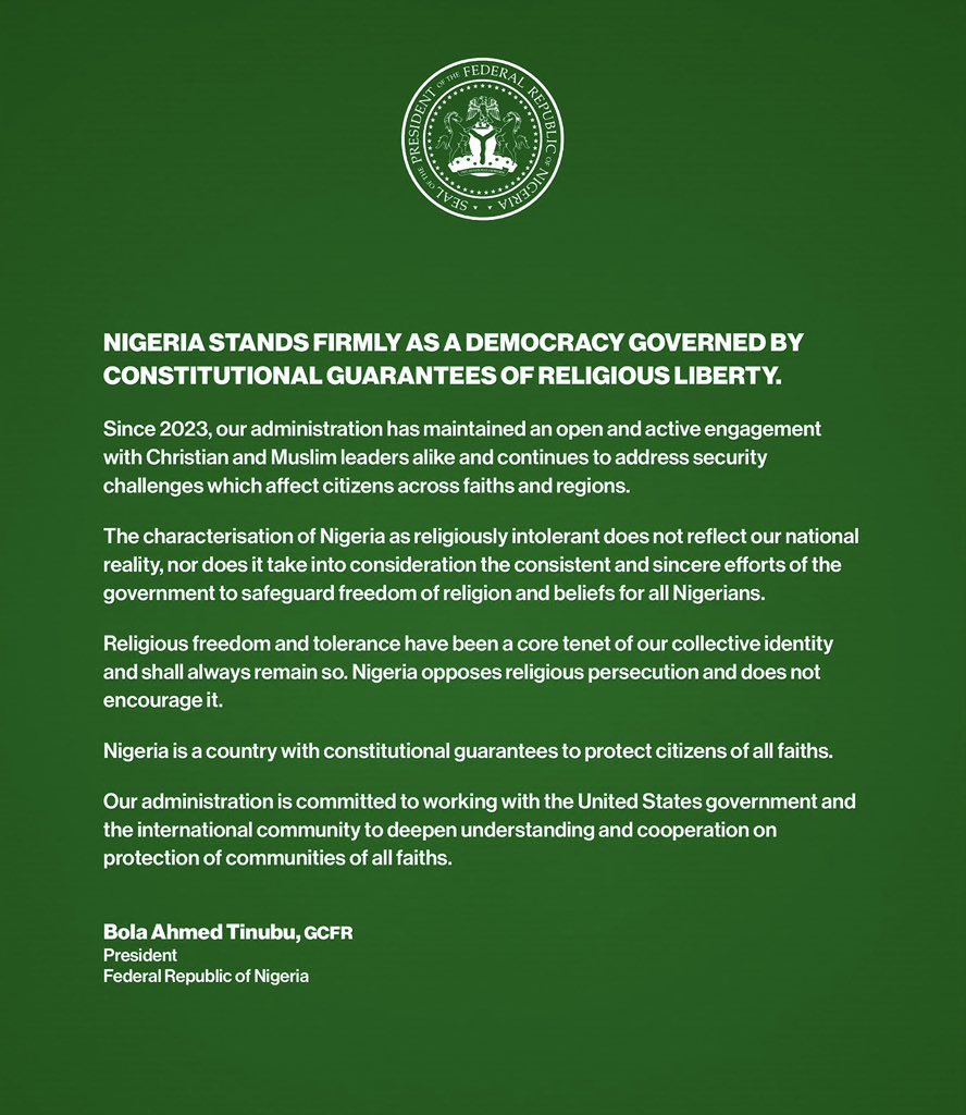 Stepharney's tweet photo. “Religious freedom”… yet Deborah Samuel was burnt alive in broad daylight, and no government official of national authority spoke with outrage.

“Constitutional guarantees”… yet thousands have been killed in Southern Kaduna, Benue, Plateau, and Taraba with no decisive justice. https://t.co/7ALO9BK1OS