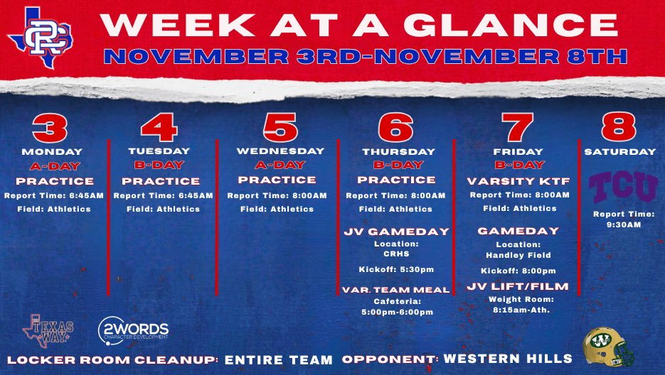 Week at a Glance: November 3rd-November 8th.