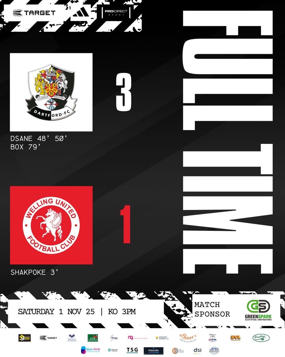 dartfordfc's tweet image. ⏹️ FULL TIME!!!!! FANTASTIC SECOND HALF SEALS YHE WIN!!! 🎯