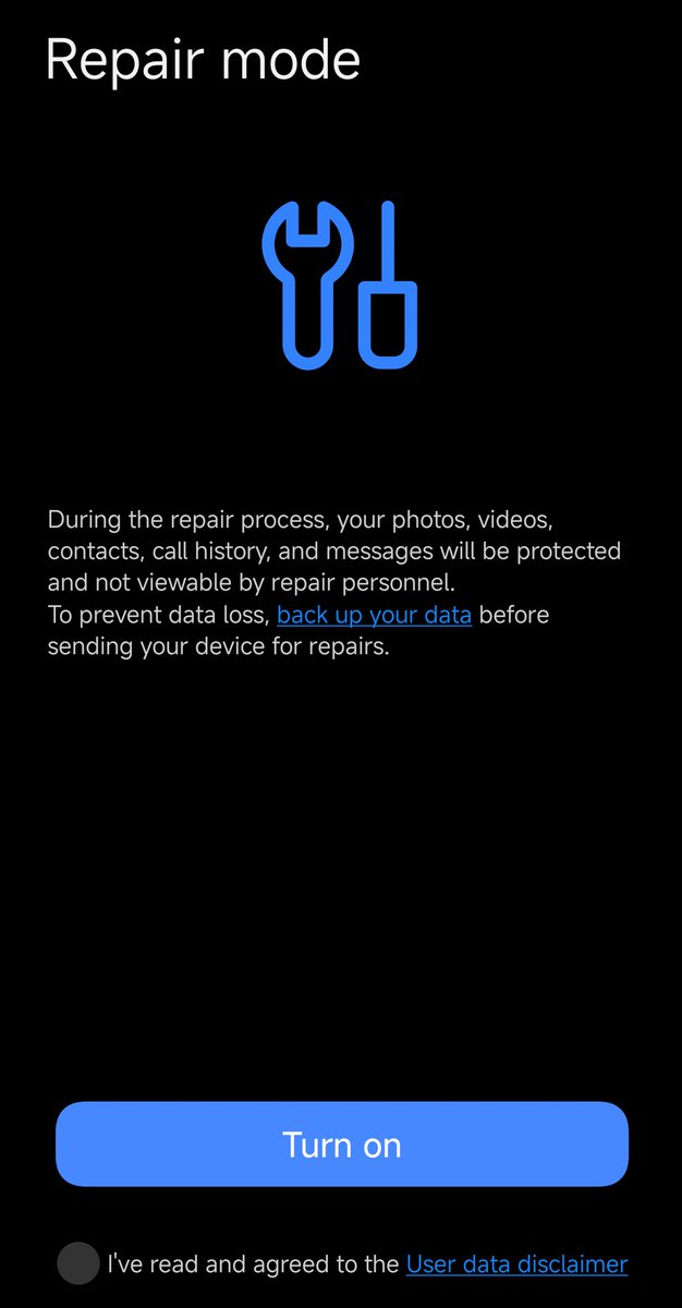 Alpertcr7's tweet image. #Xiaomi #HyperOS3 added a repair mode to keep your data safe in case if you send the device to repair. The team has listened my suggestion, nice.