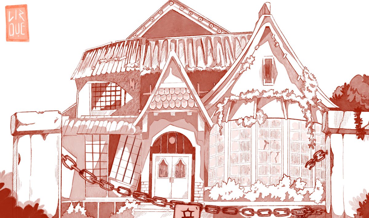 DAY 30
VACANT 
Red House arc
#Inktober2025 #tbhk #fanart #toiletboundhanakokun