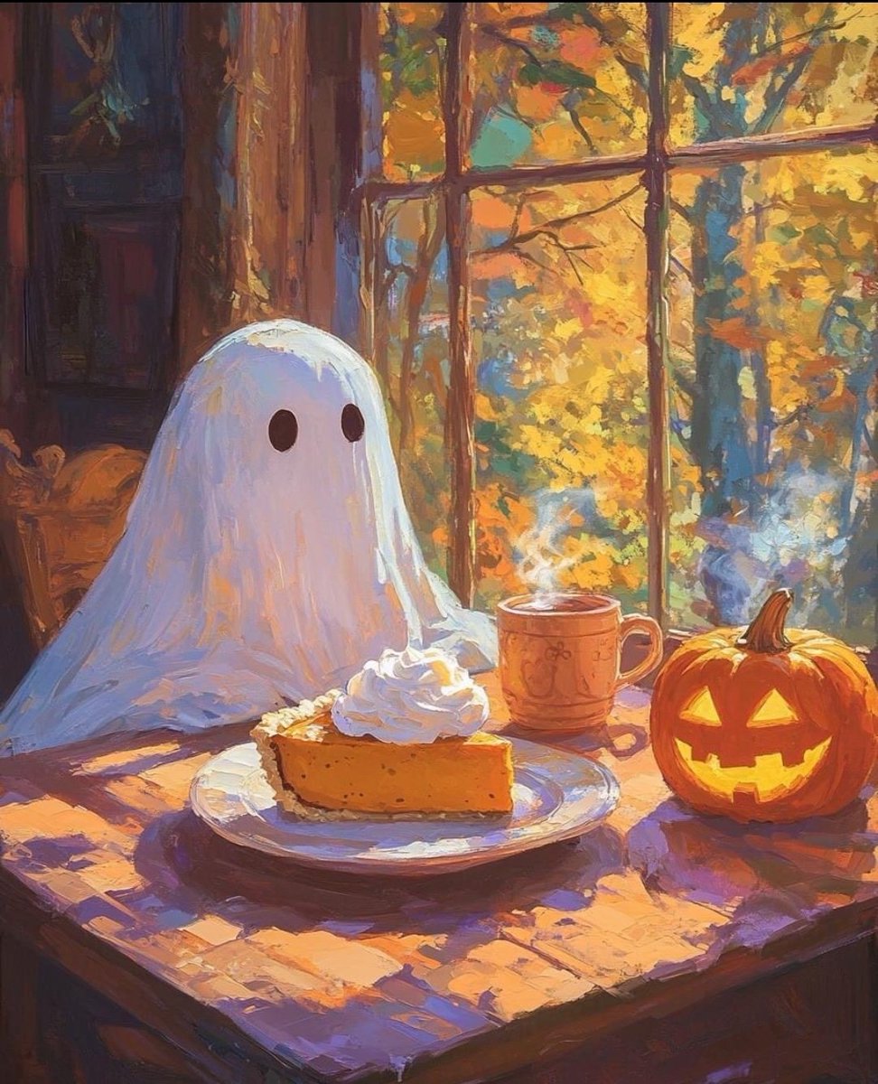 Lindy112233's tweet image. Halloween is over...🎃
So I&apos;m here to lift my Spirits 👻 with a slice of pumpkin pie. 🥧
#pumpkinpie 
#sweettreats
#spookynights