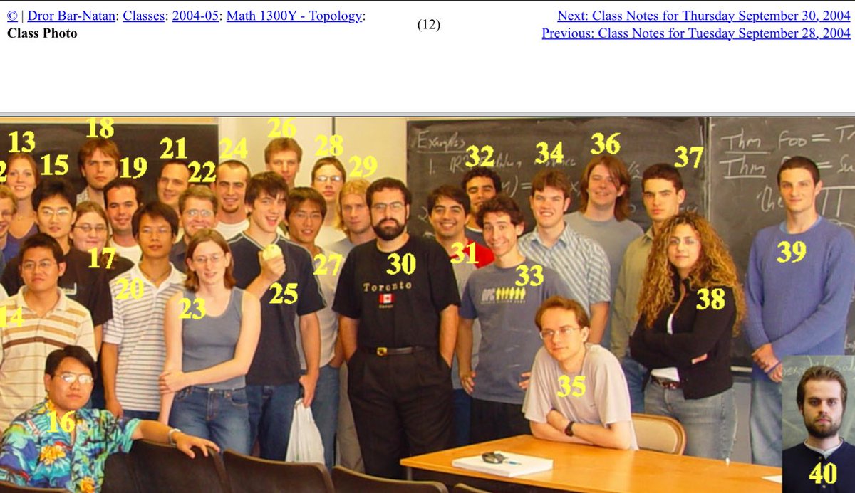 Crazy bit of UofT trivia I just found: 

Ilya Sutskever and the mathematician Jacob Tsimmerman (who solved the Andre-Oort conjecture) were both in the same grad differential topology class in 2005 as undergrads (labeled 37 and 25 respectively)