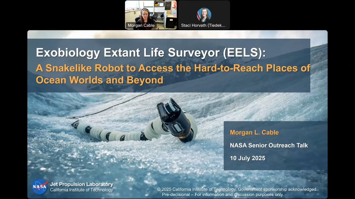 SpaceNewsFL's tweet image. ✨📹SPECIAL SPACE VIDEOS🚀✨ Exobiology Extant Life Surveyor: A Snakelike Robot to Access Hard-to-Reach Places of Ocean Worlds tinyurl.com/2rv766mw #spaceNews #SpaceScience