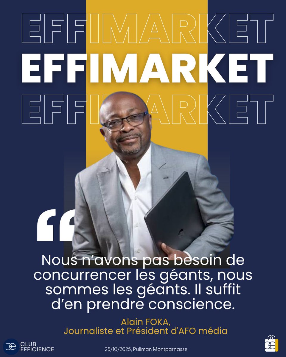 « Nous n'avons pas besoin de concurrencer les géants. Nous sommes les géants. » – <a href="/alainfoka2005/">Foka Alain</a>

Lancement d’ <a href="/EffiMarket/">Effi Market</a> un rappel puissant de notre force collective.

🌍 L’excellence crée, innove et inspire.

#ClubEfficience #AlainFoka #Leadership #Fierté #Innovation