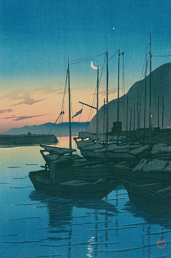 twilight_art's tweet photo. 川瀬巴水《旅みやげ第3集　別府乃朝》1928年、国立国会図書館 https://t.co/ukz3N1a7Pk