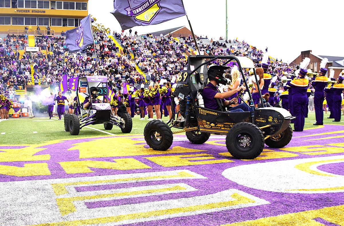 Homecoming 2025 was amazing! The Baja SAE team was honored to lead our awesome Golden Eagles out onto the field at Tucker Stadium to start the game, and we beat Gardner-Webb to become 9-0 this season! What a great day to be a Golden Eagle! #tntechmne