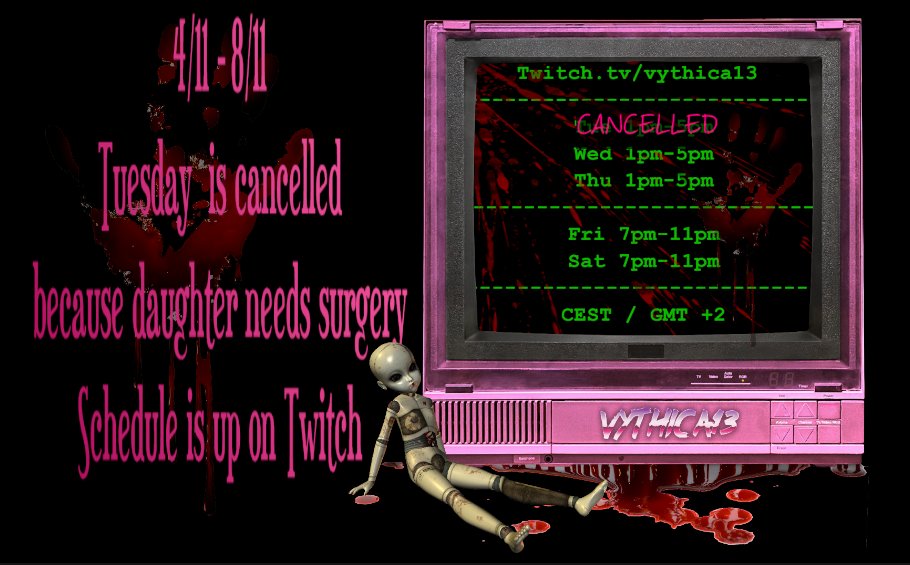 Next week schedule! #stream #twitch #flamingofever #vythica13