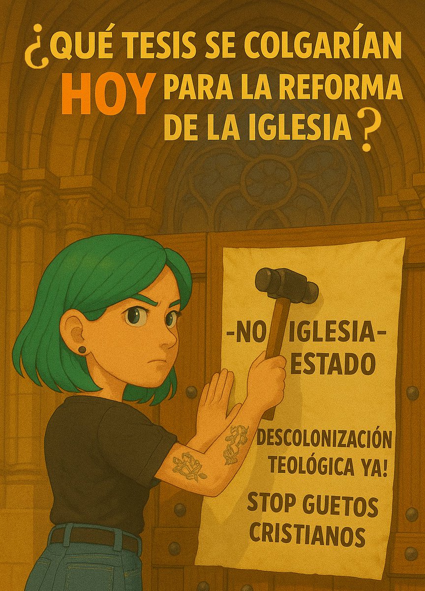 DeliranteOrg's tweet photo. Por ej:

-Parar🆘el volver al poder del Estado

-Vivir la fe con alegría, sin ser "anti"

-Sacudirse  la idea de que la teología dominante anglosajona del XIX es el "canon" de interpretación de La Biblia 🍔

-No ser gueto...

#Lutero #ReformaProtestante #LaReforma #DiadeLaReforma https://t.co/lK11UK8hAV