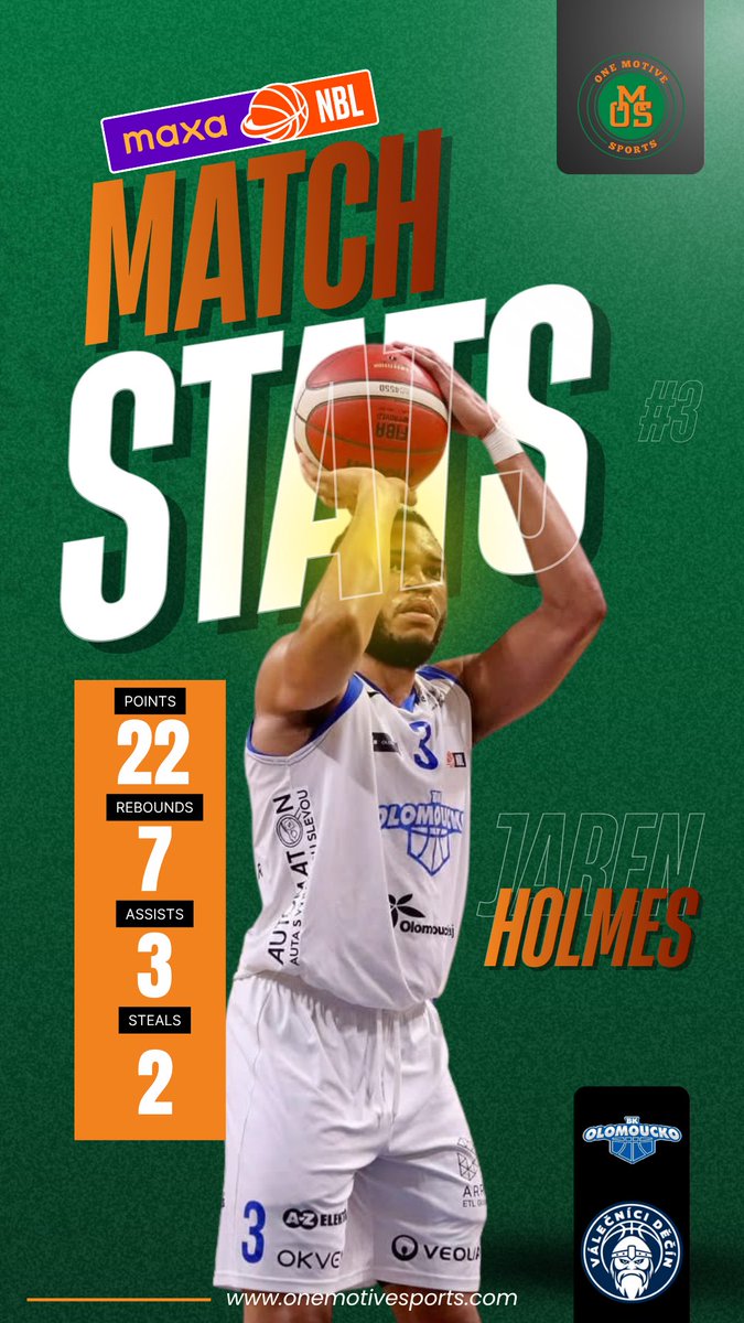 OMS Family Jaren Holmes <a href="/3BallJay/">Jaren Holmes</a> led all scorers today in Czech Republic NBL play. The 6’4” Guard from Romulus, Michigan had 22 points to go with 7 rebounds, 3 assists and 2 steals as BK Olomoucko lost on the road to Decin. #OMS