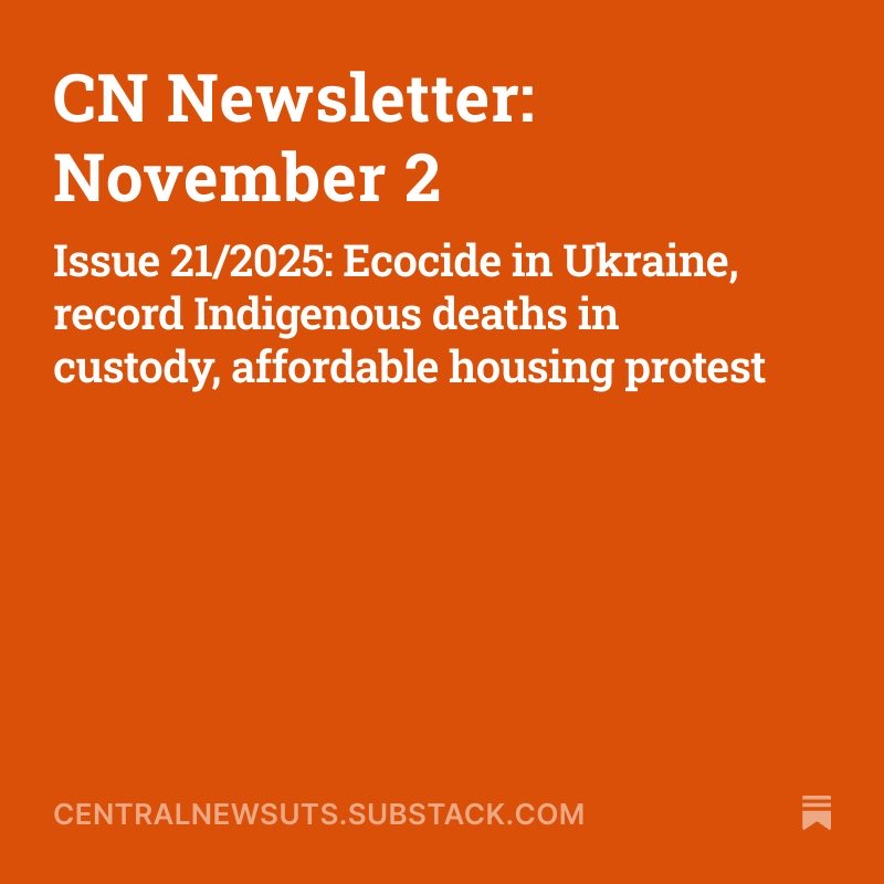 The final CN Newsletter for 2025 is out now. This week covers the ecocide caused by war in Ukraine, record Indigenous deaths in custody in NSW and a protest to protect affordable housing in Sydney’s Inner West.

Read the full edition on Substack.
open.substack.com/pub/centralnew…