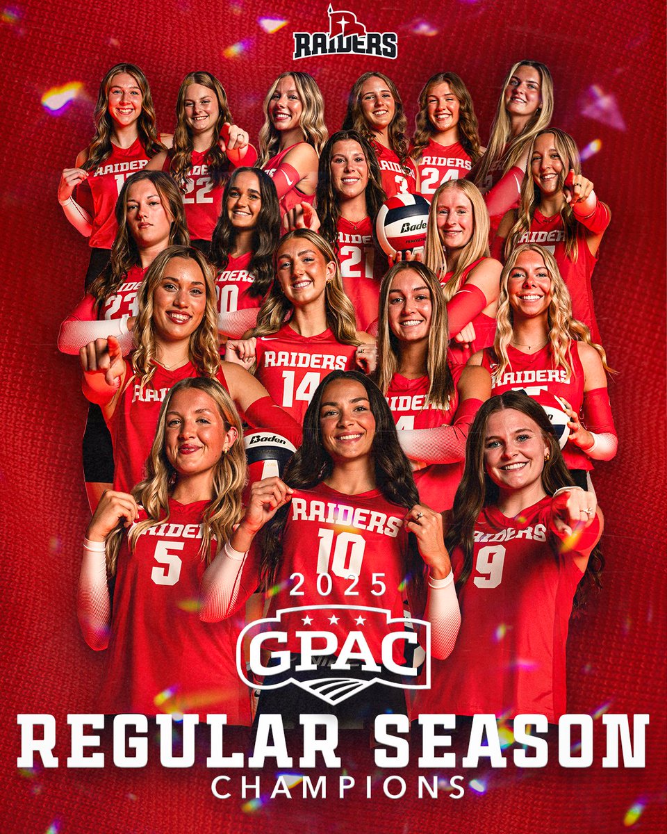 NWCVolleyball's tweet photo. Standard of consistency! The Raiders are GPAC Champs for the THIRD STRAIGHT year!

#RaidersStandOut https://t.co/Mg4uB0fvhi