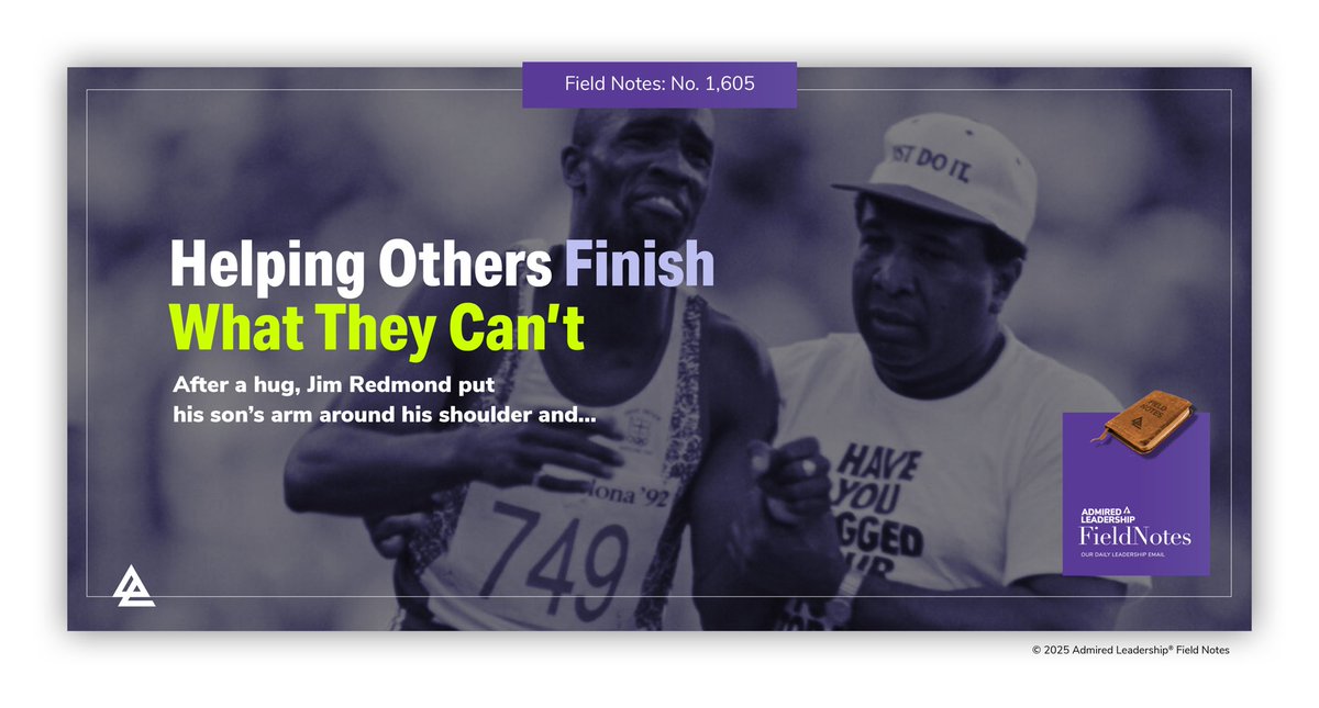 At the 1992 Barcelona Olympics, British runner Derek Redmond was expected to medal and possibly win the 400-meter race…

admiredleadership.substack.com/p/helping-othe…