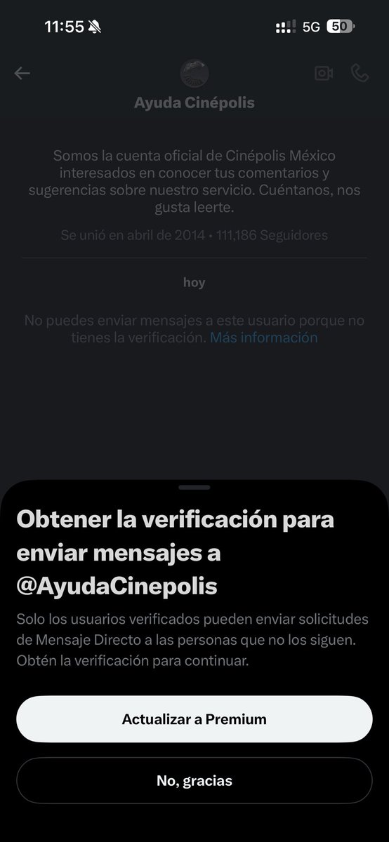 RoRoMx_'s tweet photo. @AyudaCinepolis No me deja enviar DM https://t.co/fr2Ti1NS2V