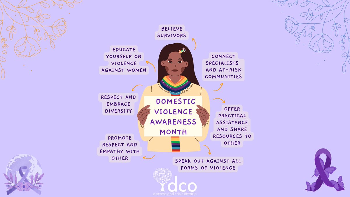 crisisontario's tweet image. November is #DomesticViolenceAwarenessMonth

DV is an issue that impacts people across the globe. Let&apos;s uplift survivors empower change and stand for safe, supportive communities. You deserve safety, respect, and love. You are not alone. 💜

 #CallforUnity #BreakTheSilence
