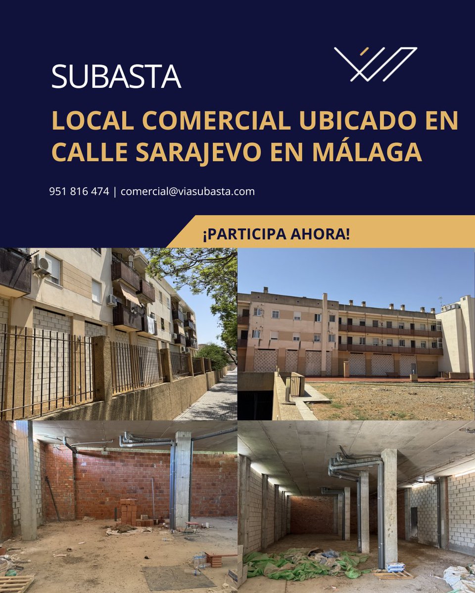 viasubasta's tweet photo. 🏬Local en Campanillas Málaga, 464 m² construidos en planta baja con terraza, espacios diáfanos y versátiles
🚗Buena conexión con el centro de Málaga y principales accesos
📈Entorno con alto potencial de crecimiento residencial y empresarial

🔗 https://t.co/EBBBs1zBNB https://t.co/GXFYBomLYG