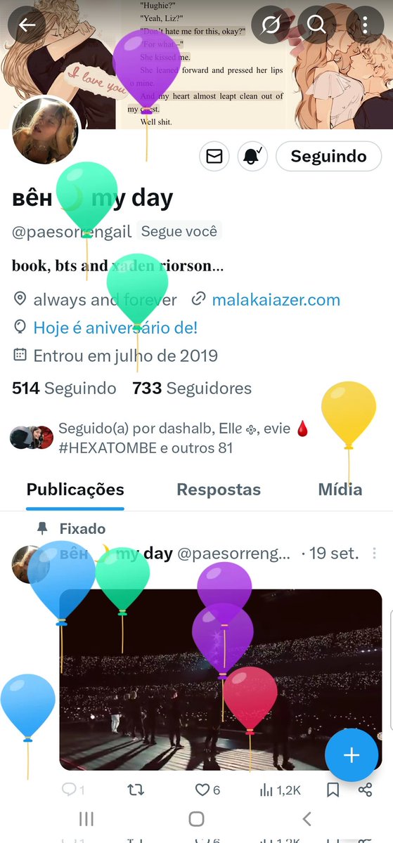 eu nem entro muito no tt, mas hj tive que entrar pq é aniversário dela! 🥳 ela é simplesmente incrível, amo conversar com ela, é semp leve, divertido e cheio de risadas, tem um astral surreal, um jeitinho único q só ela tem, minha pessoa favorita, sem dúvidas 💕<a href="/paesorrengail/">вêн 🎶</a>