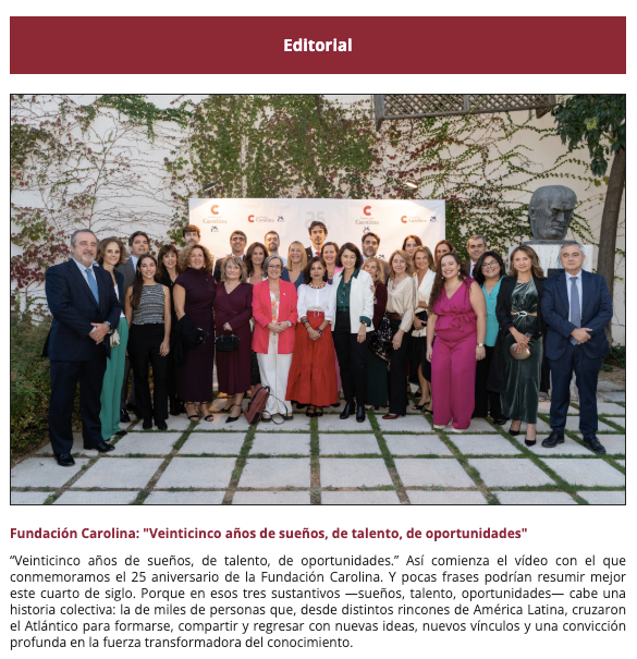 25 años después, seguimos soñando.
Seguimos creyendo en el talento.
Seguimos creando oportunidades.

Fundación Carolina: #25AñosCambiandoVidas 💫

👉 fundacioncarolina.es/25-anos-de-sue…

#SomosCooperación