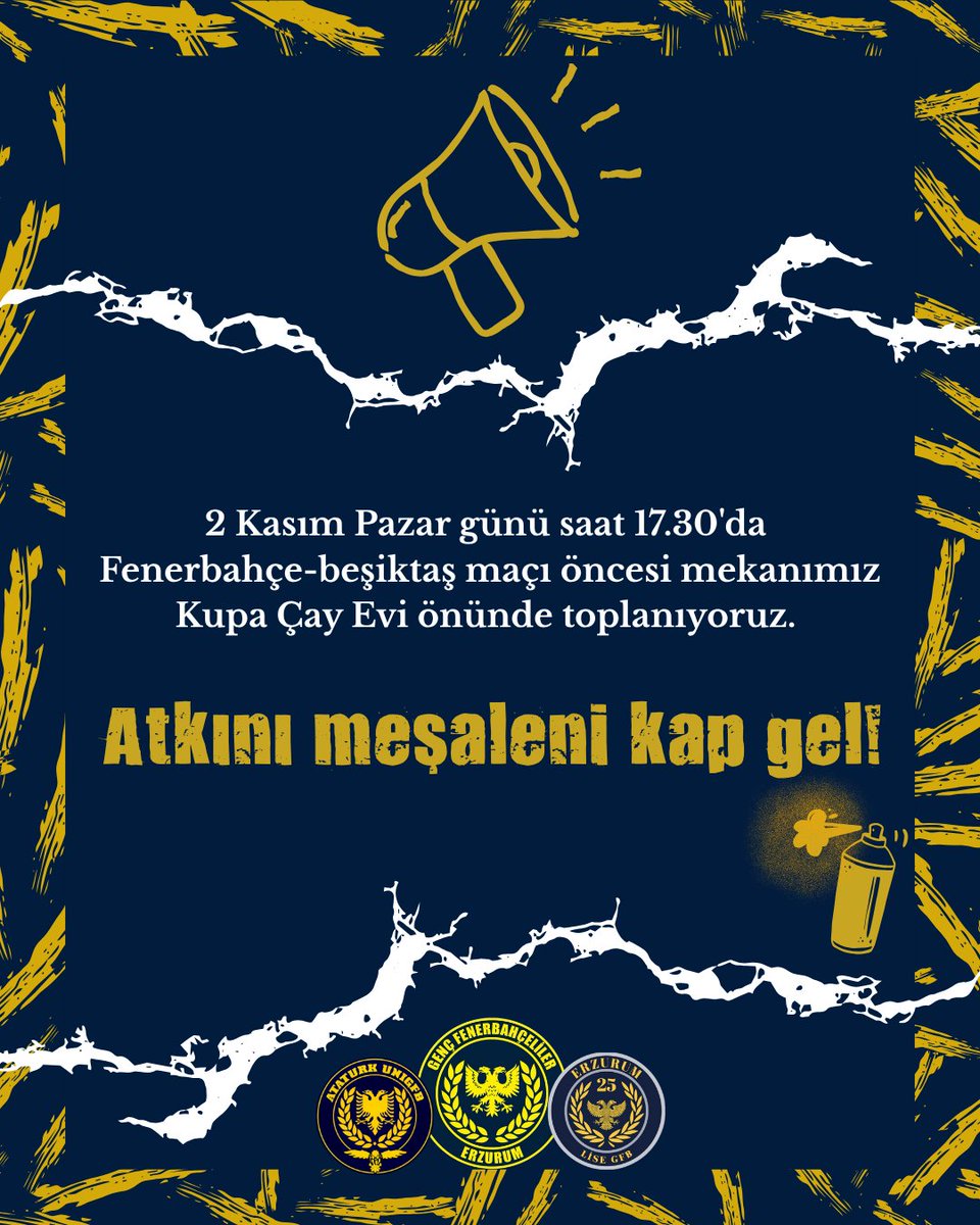 TOPLANIYORUZ!
🕗 17.30
📍 Kupa Çay Evi
#ErzurumLiseGFB