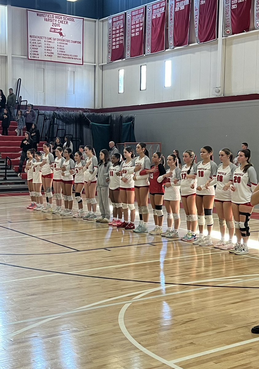 Girls Volleyball set to get going here at home in the <a href="/MIAA033/">MIAA</a> Round of 32 vs the #25 seeded <a href="/GORAMSathletics/">Marshfield Athletics</a> 

Follow along for scores and updates.

<a href="/Wakeitemsports/">Wakefield Item Sports</a> 
<a href="/GlobeSchools/">Boston Globe Schools</a>