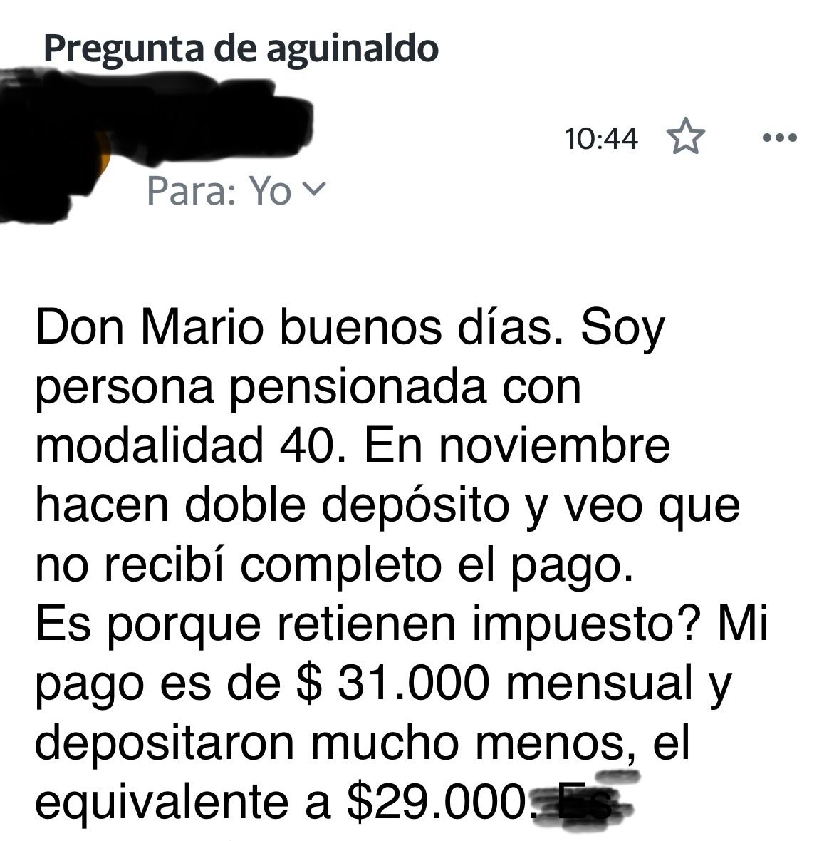 🔴 ATENCIÓN: Como lo advertí ; hoy recibí un correo donde a los pensionados  les están reteniendo impuesto (ISR) de lo que supongo es el aguinaldo !  Este gobierno va por su dinero ., image size:1178x1180