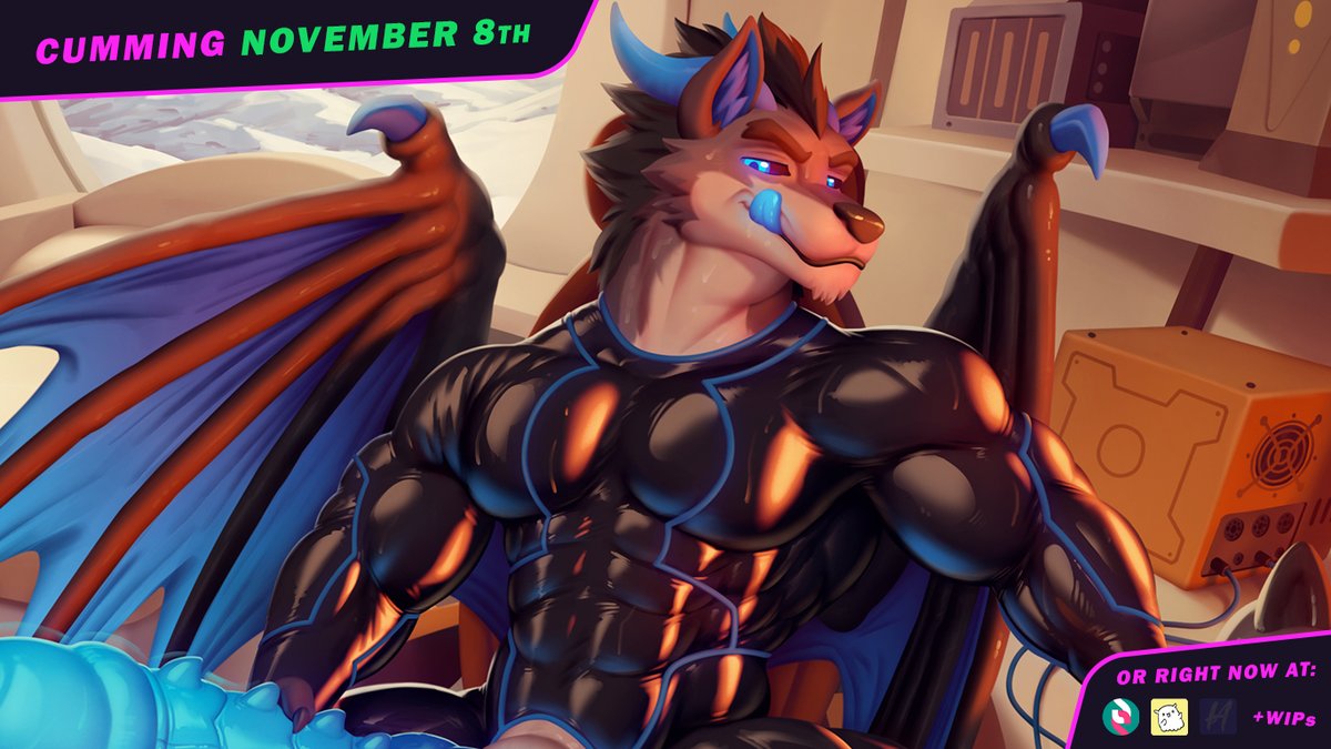 Tease of a comm for <a href="/drago_wulf/">Drago Wulf</a>
This is what happens when you download porn straight into your cock 😈