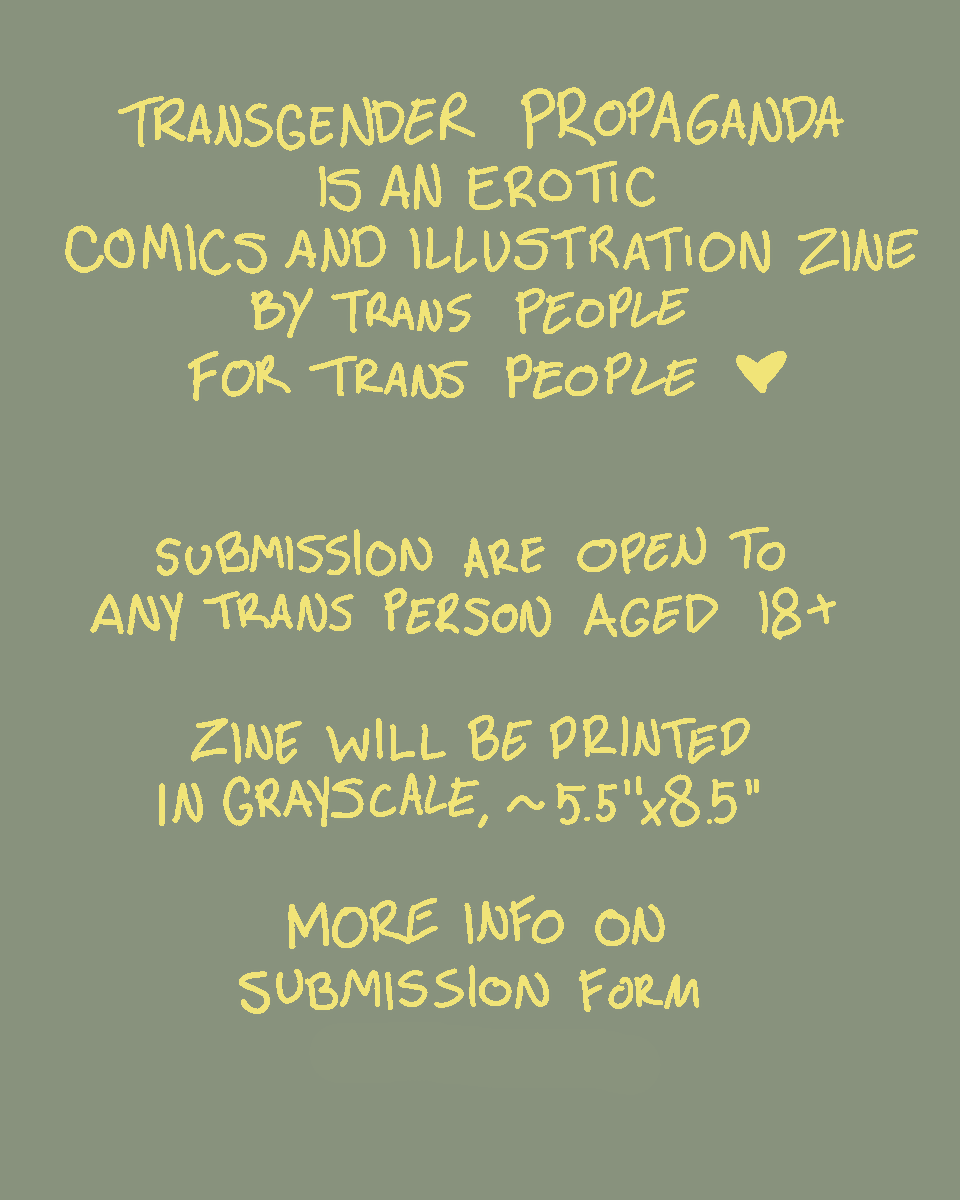 Submissions for Transgender Propaganda Issue 2 are open ^-^ Theme for this issue is Leather. 🔗 to the submission form in the replies!