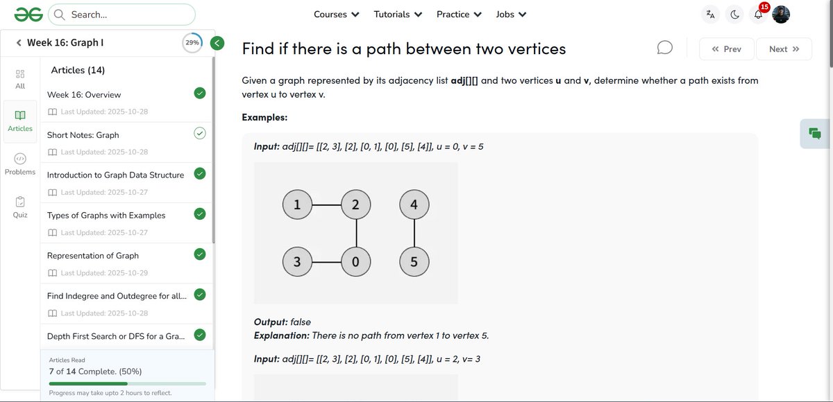 amanhaidry's tweet image. 🗓️Day 101 of #365DaysOfCode🚀
#Graph in #DSA from @geeksforgeeks
✅Find if there is a path between two vertices
→ Using DFS
→ Using BFS
→ Using DSU
🔗Course Link: geeksforgeeks.org/nation-skill-u…
#skillupwithgfg #nationskillup #365DaysOfDSA #geeksforgeeks #gfg #365DaysOfcoding