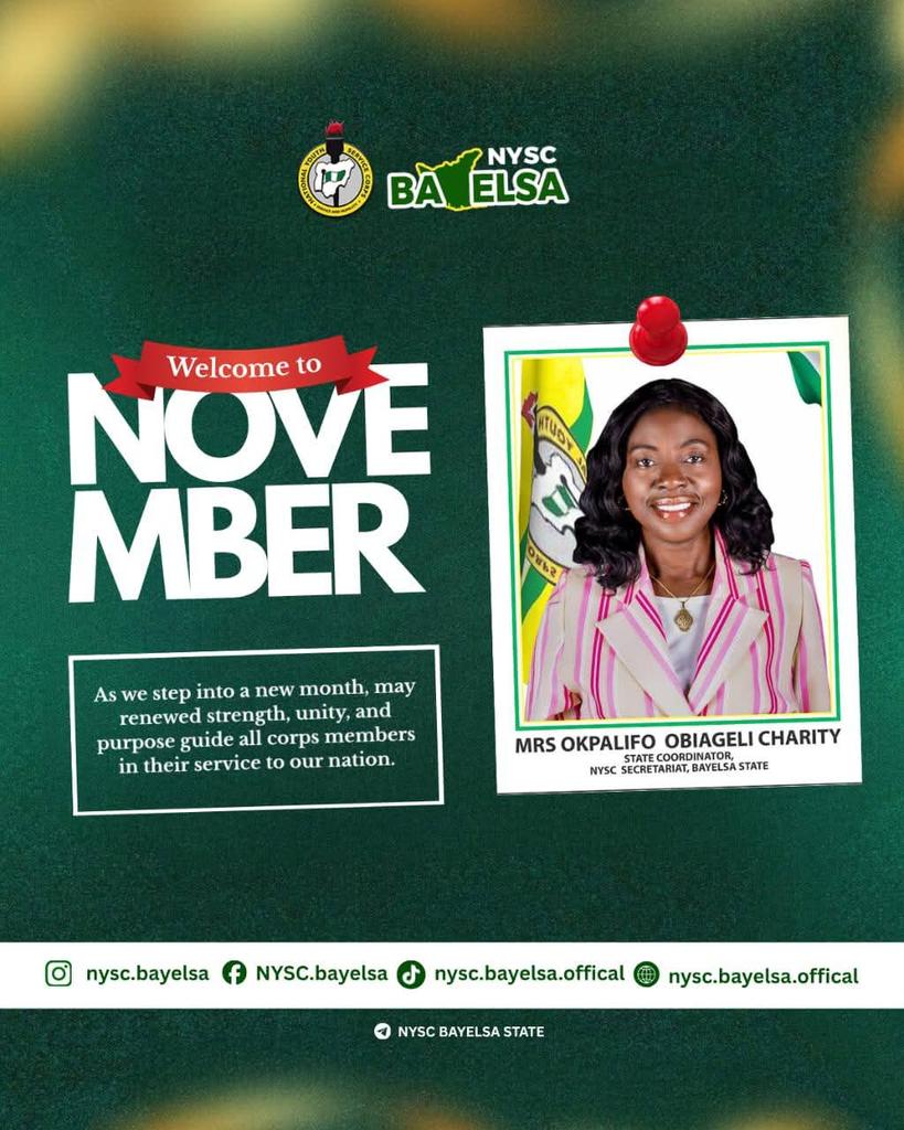 nysc360's tweet photo. Wishing you a beautiful new month filled with love, joy, and endless possibilities! 
May this month bring you closer to your dreams and fill your heart with happiness. 

NYSC Radiotv National Youth Service Corps 
#nyscbayelsa #nysccatalogue #nyscdiary #nyscchronicles https://t.co/OPZk3w9lSM